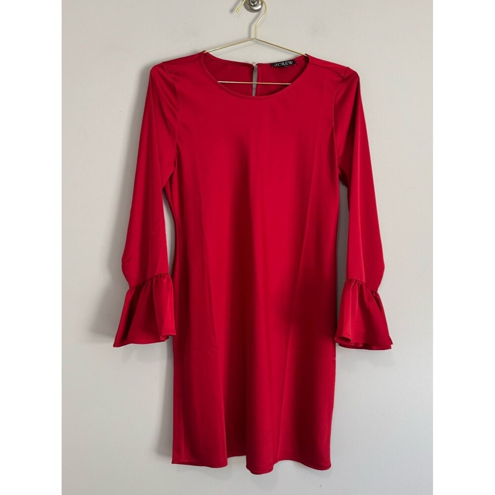 J. Crew Winter Garden Ruffle Long Sleeve Dress